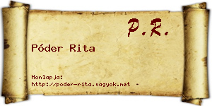 Póder Rita névjegykártya